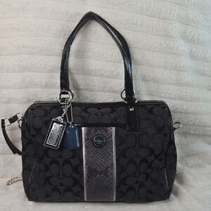 Coach Black and Silver Shoulder Bag
